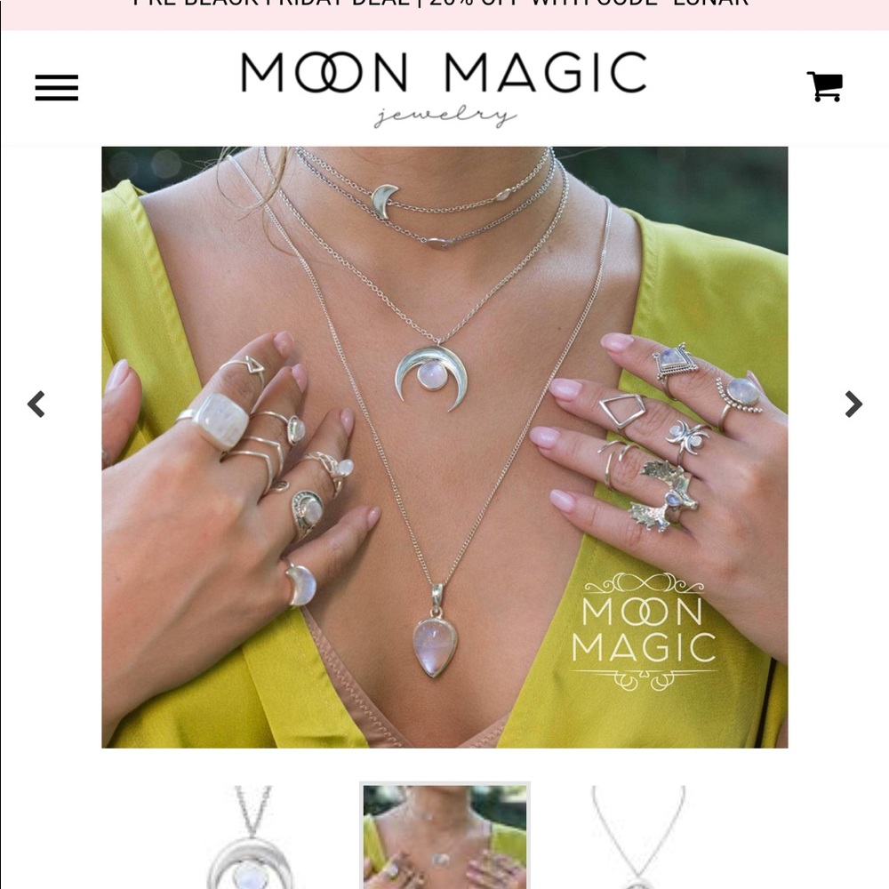 Moonstone Crescent Moon Necklace